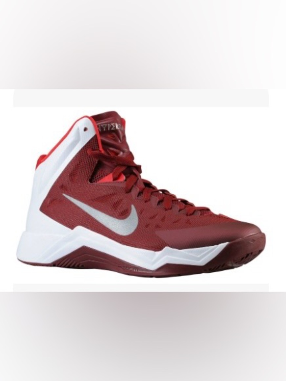 Nike Zoom Hyperquickness Men’s Maroon & White High-Top Athletic Basketball Shoes